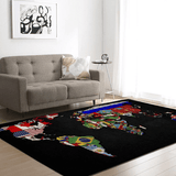 Tapis Salon Carte Du Monde Drapeaux