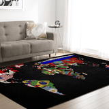 Tapis Salon Planisphère Drapeaux