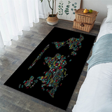 Tapis Salon Carte Du Monde Abstraite