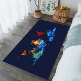 Tapis Salon Planisphère Multicolore