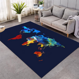 Tapis Salon Carte Du Monde Multicolore